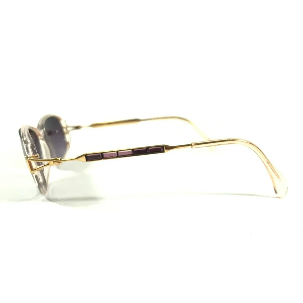 Daniel Swarovski Sunglasses S033 /20 Clear Pink Purple Crystals w Purple Lenses